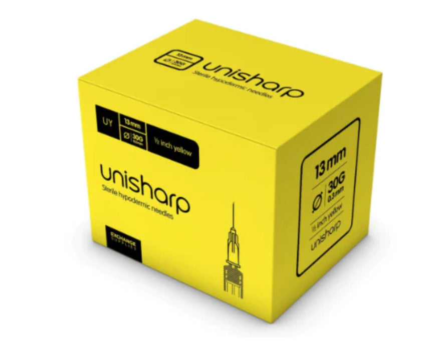 UNISHARP (YELLOW) NEEDLE 13/30G – BOX OF 100